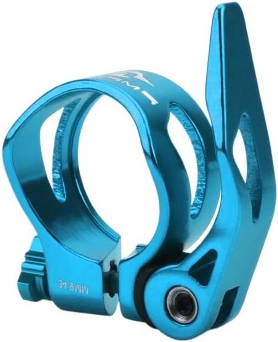 Fiets Zadelpen Klem - Zadelklem Quick Release - Veilig Fietsen - Lichtgewicht Aluminium - 31.8 mm / 34.9 mm - Blauw
