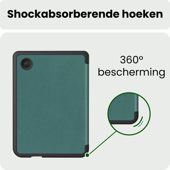Hoes Geschikt voor Kobo Clara 2E Hoesje Bookcase Cover Hoes Trifold - Hoesje Geschikt voor Kobo Clara 2E Hoes Cover Case - Donkergroen — afbeelding 5