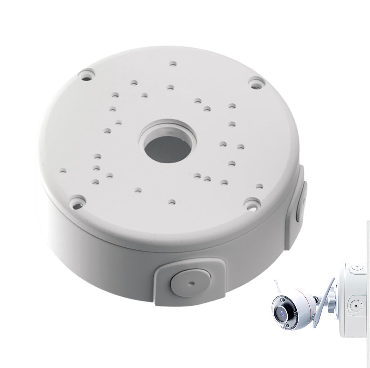 Montagedoos Beveiligingscamera - Waterdichte Cameraafdekking - Kabel Organisatie - Versterkte Structuur - 12 cm - Wit