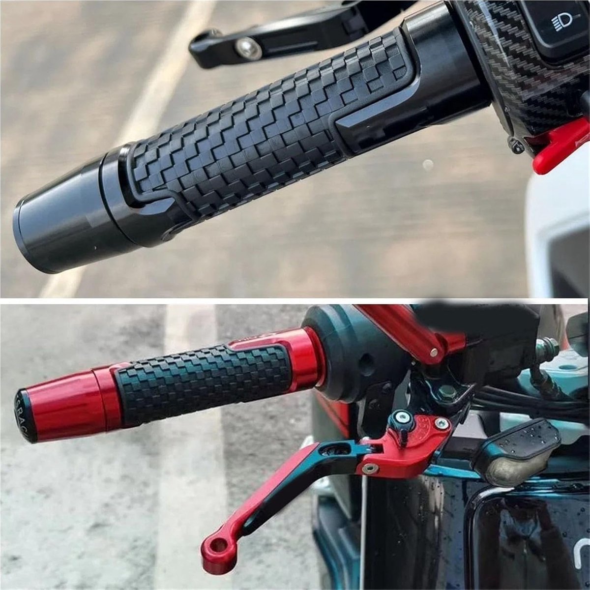 Motorfiets Handvatten - Stuur Grips - Comfortabele Rit - Schokabsorberend Ontwerp - 7/8 Inch - Multicolor