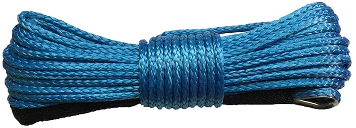 Lierkabel Synthetisch - Sleepkabel UHMWPE - Off-road Gebruik - Sterker dan Staal - 10mm X 25m - Blauw