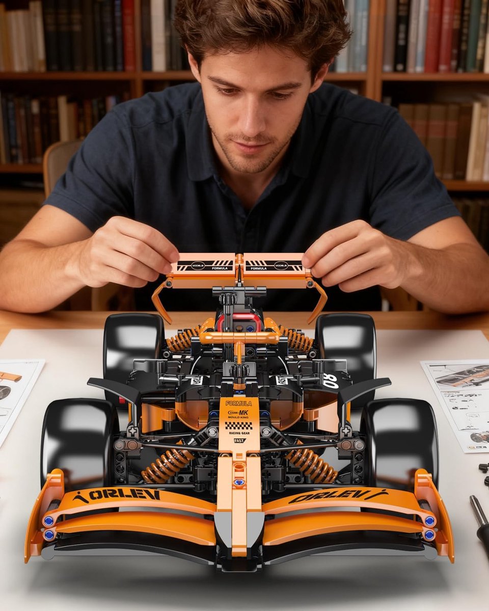 Mould King 13208 MCL Formule 1 1:8 bouwset | City fast champions adventure | Creator and classic motor bouwpakket | Technic speelgoed ideas voor volwassenen | Icons furious speed f1 auto geschikt voor Lego | Technische bouwdoos met 1480 bouwstenen — afbeelding 5