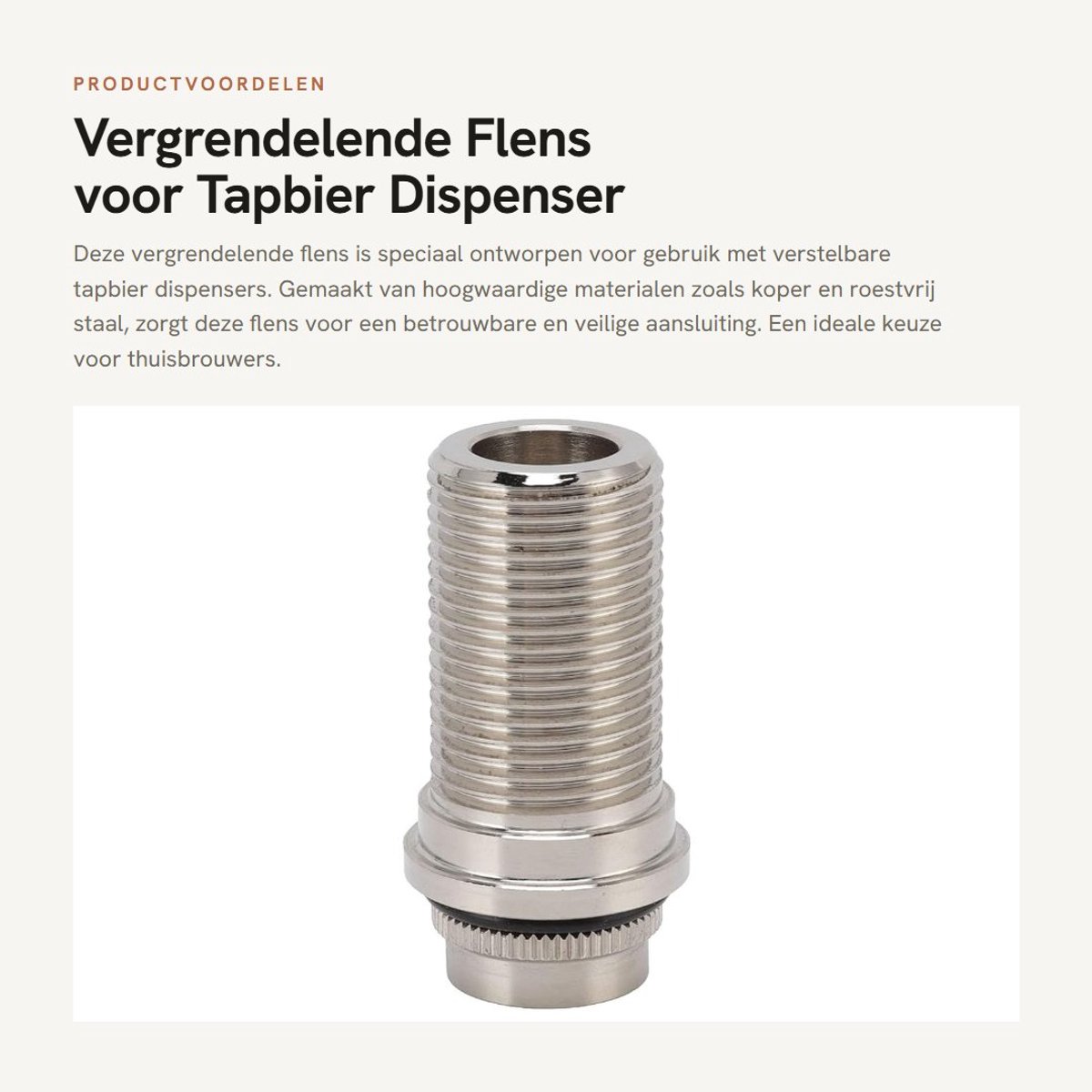 Dailygoods- Tapbier Dispenser Vergrendelende Flens - G5/8 Interface - Verstelbare Vaatje - Roestvrij Staal - Corrosiebestendig - Duurzaam Materiaal - Bierkraan