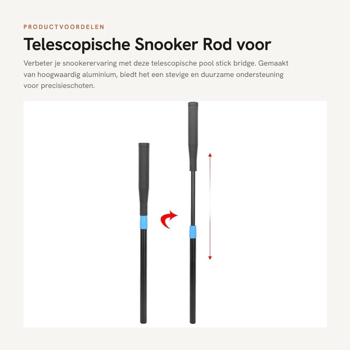 Dailygoods - Telescopische Snooker Rod voor Professioneel Gebruik