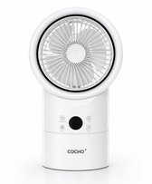 COCHO® Mini Aircooler 4-in-1 – Draagbare Luchtkoeler 420ML – LED 7 Kleuren – 3 Snelheden – Timer 2-4u – Ventilator & Luchtbevochtiger – Pro Mobiele Aircooler