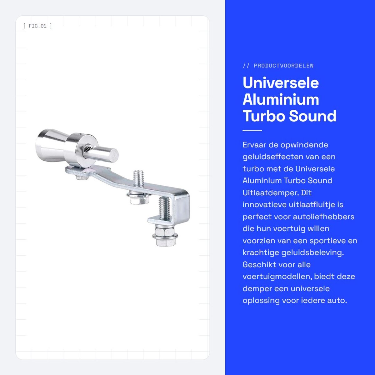 Dailygoods- Uitlaatdemper Universeel - Aluminium - Turbo Sound - Blow-off Valve Simulator - Sportieve Klank - Eenvoudige Montage - Uitlaatfluitje