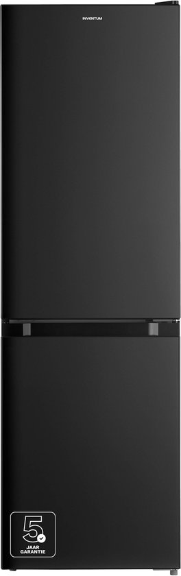 Inventum KV1500B Low Frost energiezuinige koel-vriescombinatie - 150 cm hoog - 174 liter - Energielabel D - Vrijstaand - Zwart