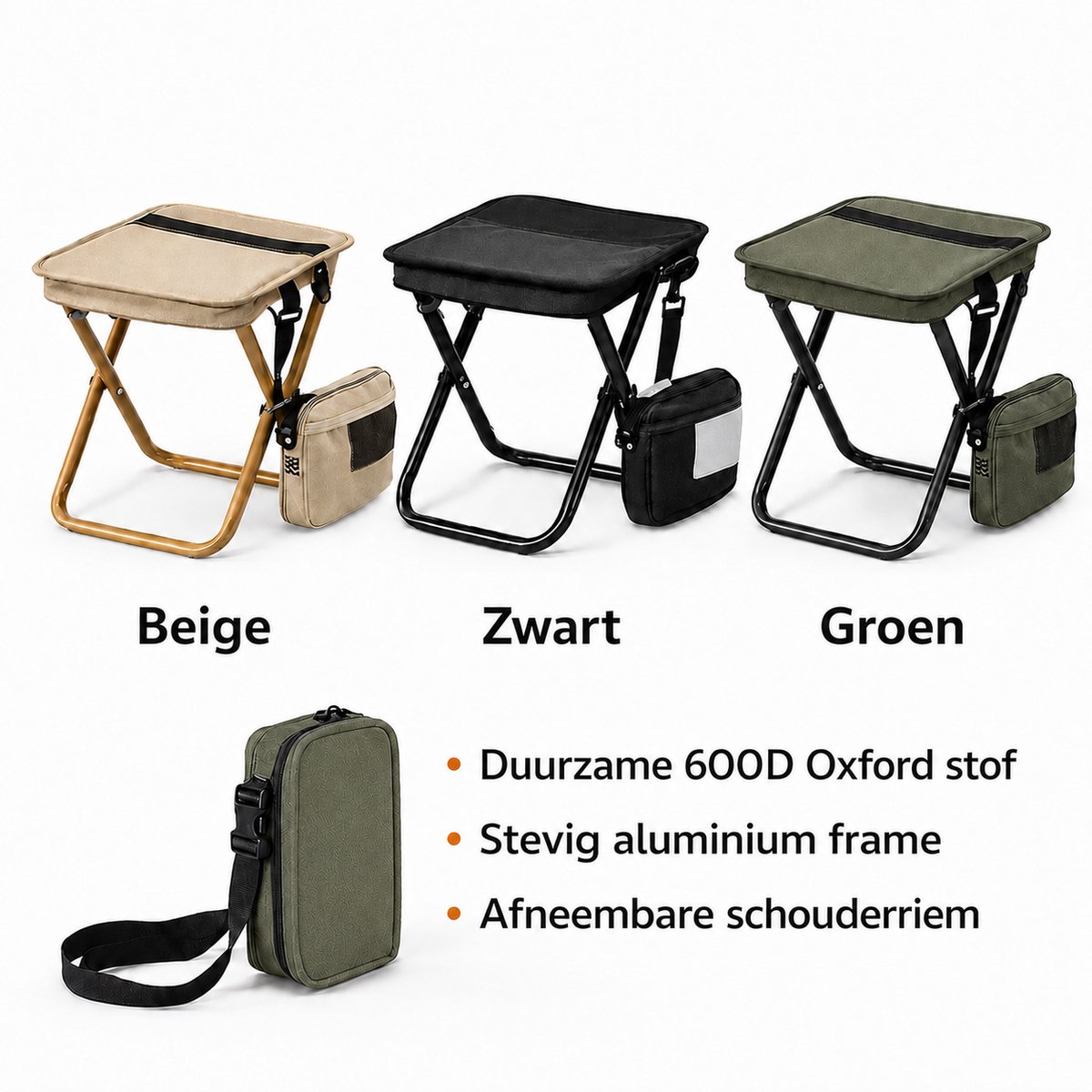 Heuts Goods - Mini Campingstoel - Vouwstoel - Campingstoel Opvouwbaar - Strandstoel - Kampeerstoel - Makkelijk Draagbaar - Inklapbaar - Lichtgewicht - Groen — cadeau in Sport & Outdoor - foto 8