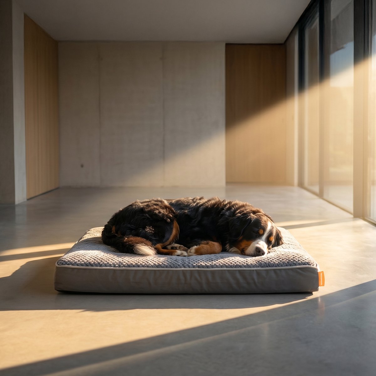 Happysnoots® Orthopedisch Hondenkussen - XXL Hondenmand 100 x 70 x 12 cm - Wasbaar Hondenbed Voor Grote Honden - Grijs met Rits – foto 2