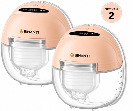 Simanti Elektrische Borstkolf - Draadloze Handsfree Borstkolf - 2 stuks - Borstpomp - Kolfapparaat - USB-C - BPA-vrij