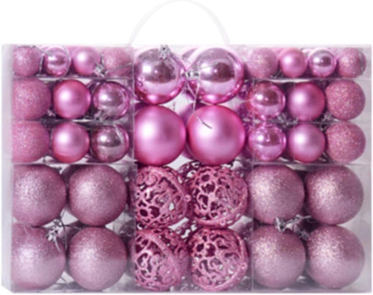 Kerstballen Set - Kerstdecoratie Ballen - Kerstboom Versieren - Lichtgevend Ornament - 100 Stuks - Multicolor