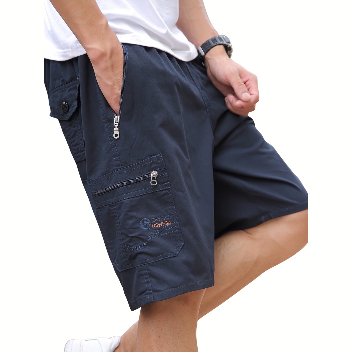 Currero Korte Linnen Broek Heren Zomerbroek Volwassenen Korte Broek Shorts Strandbroek Zomer Ibiza Stijl Donkerblauw