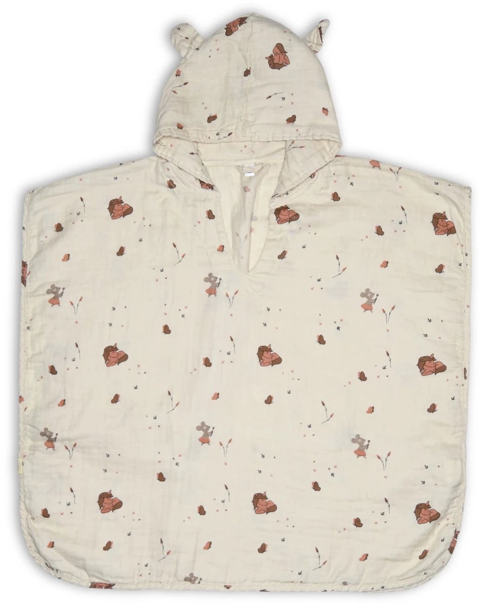 Flor poncho-creme eenhoorn maat 1-2 jaar