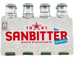 Sanbitter Bianco San Pellegrino alcoholvrij aperitief tray 8x10cl, Italiaanse witte aperitivo