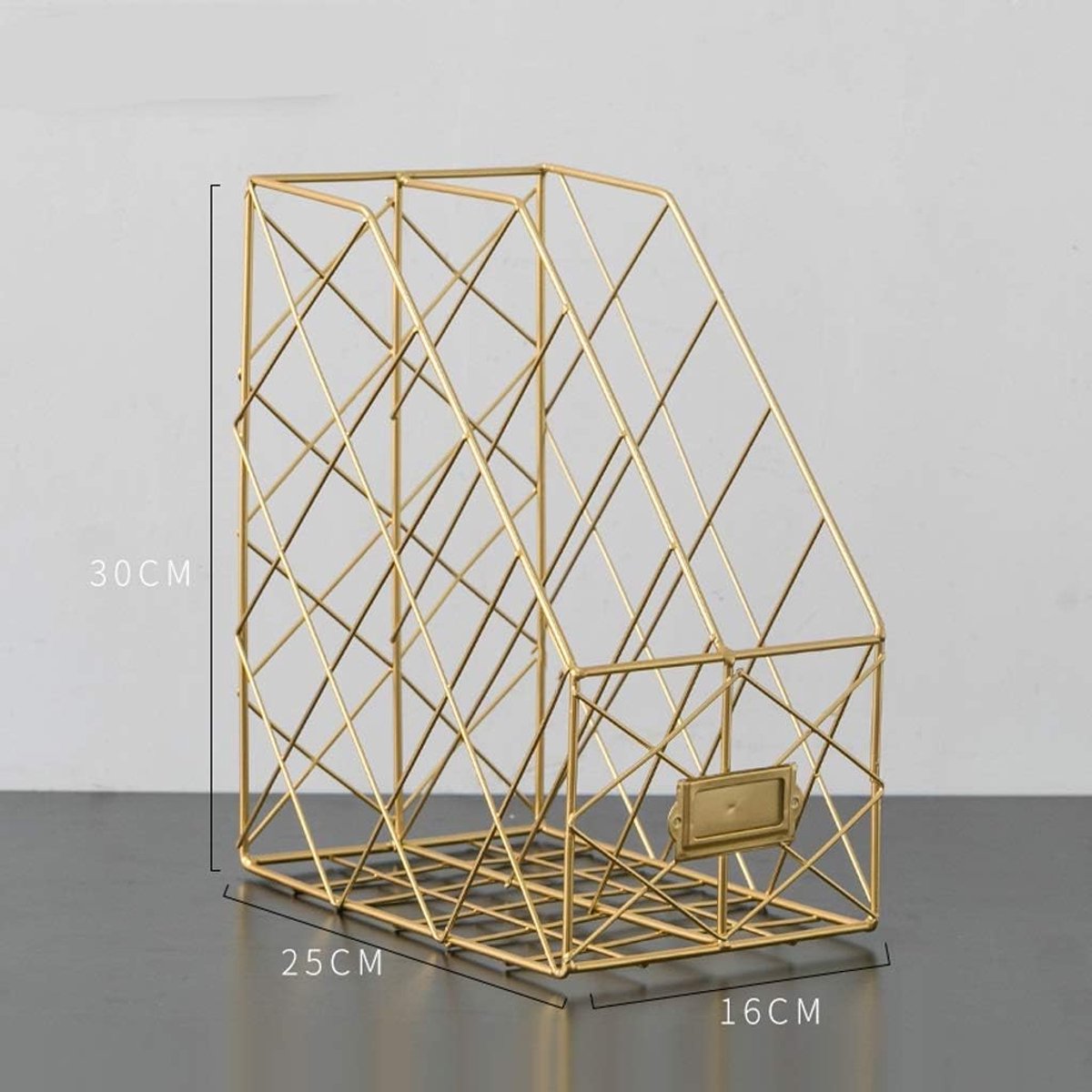 Bureau Organizer Rack - Documentenhouder Metalen - Bureau Opruimen - Vintage Design - 25 x 16 x 30 cm - Goud