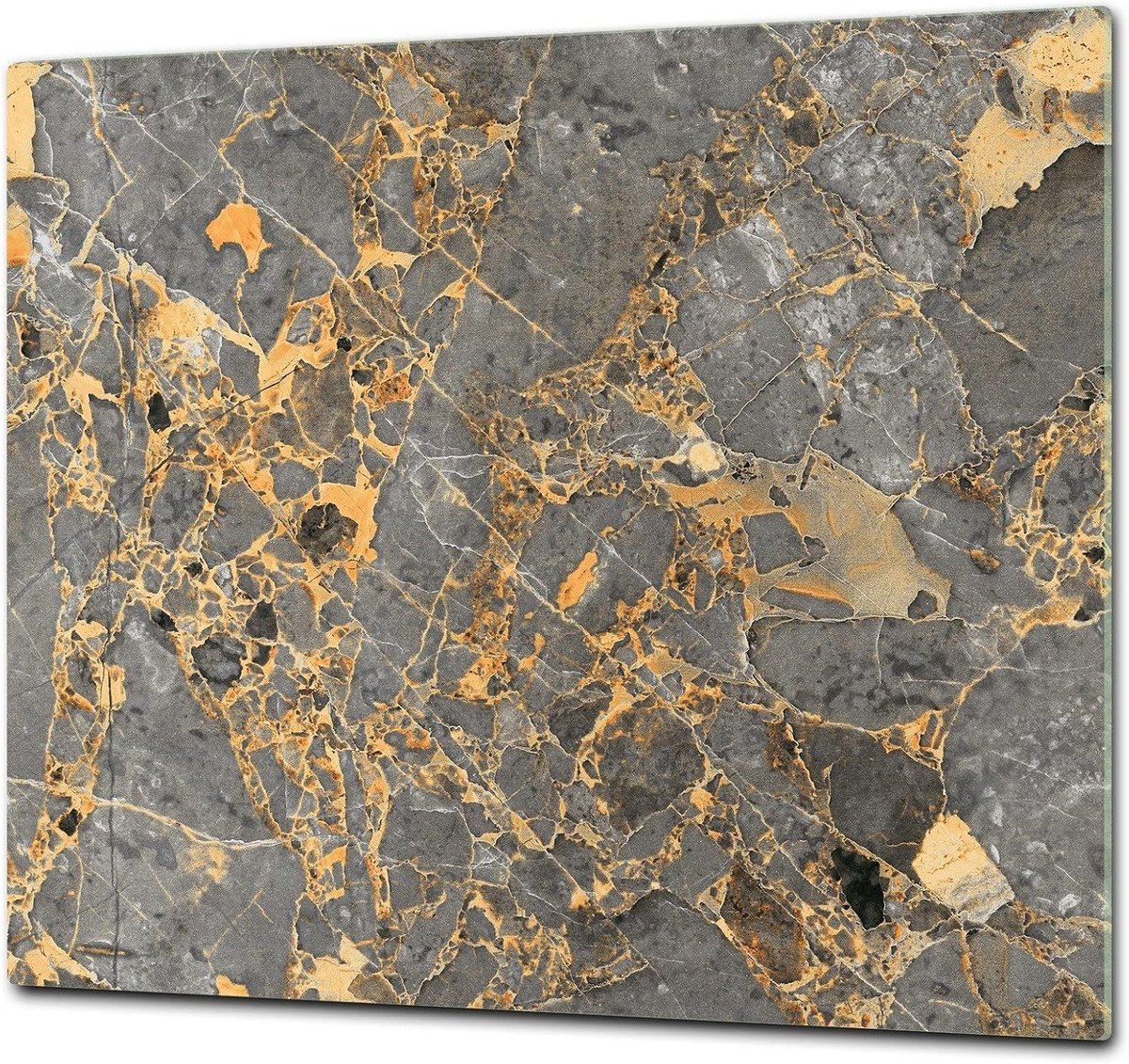 Glazen Keukenbord - Snijplank - Keukenwerk - Gehard Glas - 60 x 52 cm - Goud