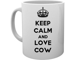 Koe Mok - Koffie Cup - Drinken Genieten - Gedrukt in Europa - 330 ml - Wit