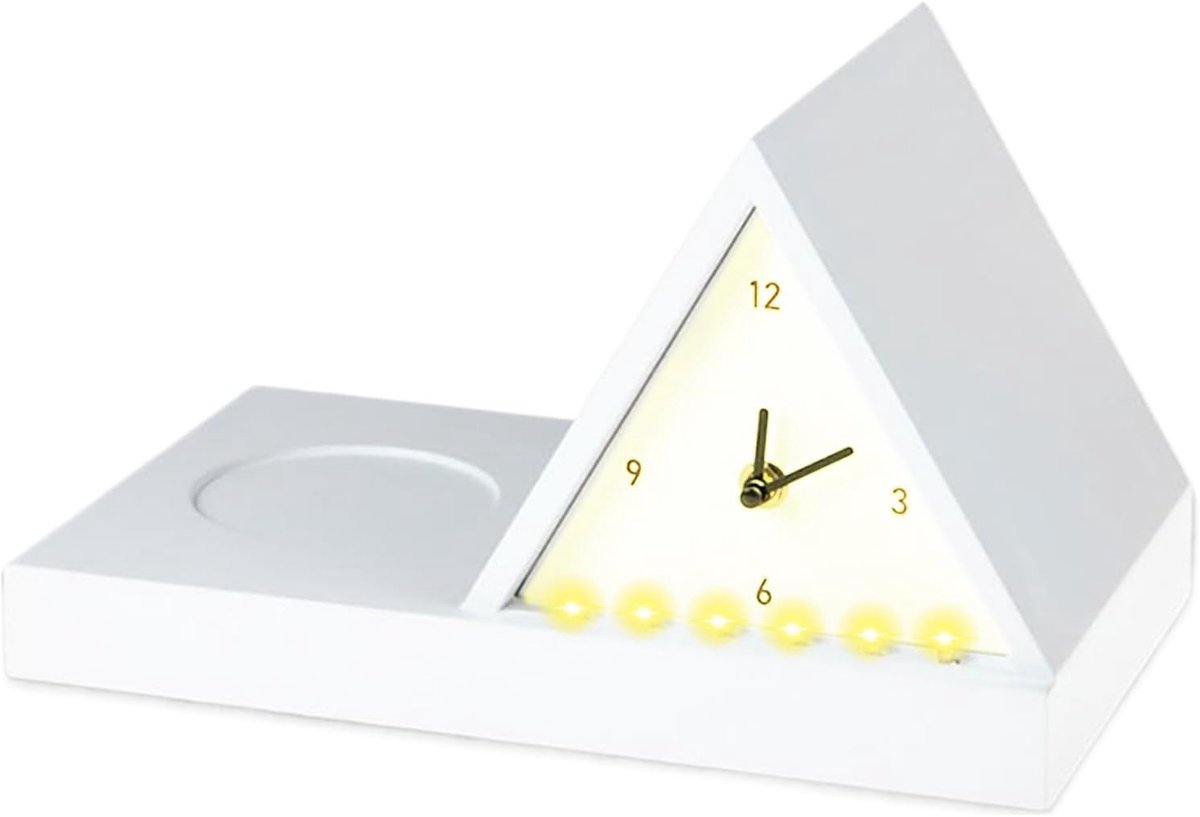 Lichtwekker Organizer - Tafelstandaard Nachtlamp - Ontspannen Lezen - Multifunctioneel 3-in-1 - 18 cm Breed - Wit