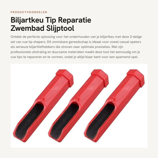 Dailygoods - Biljartkeu Tip Reparatie - Zwembad - Slijptool - Blauw - Snooker - Onderhoud - Grijs - Pooltafel van Dailygoods — afbeelding 5