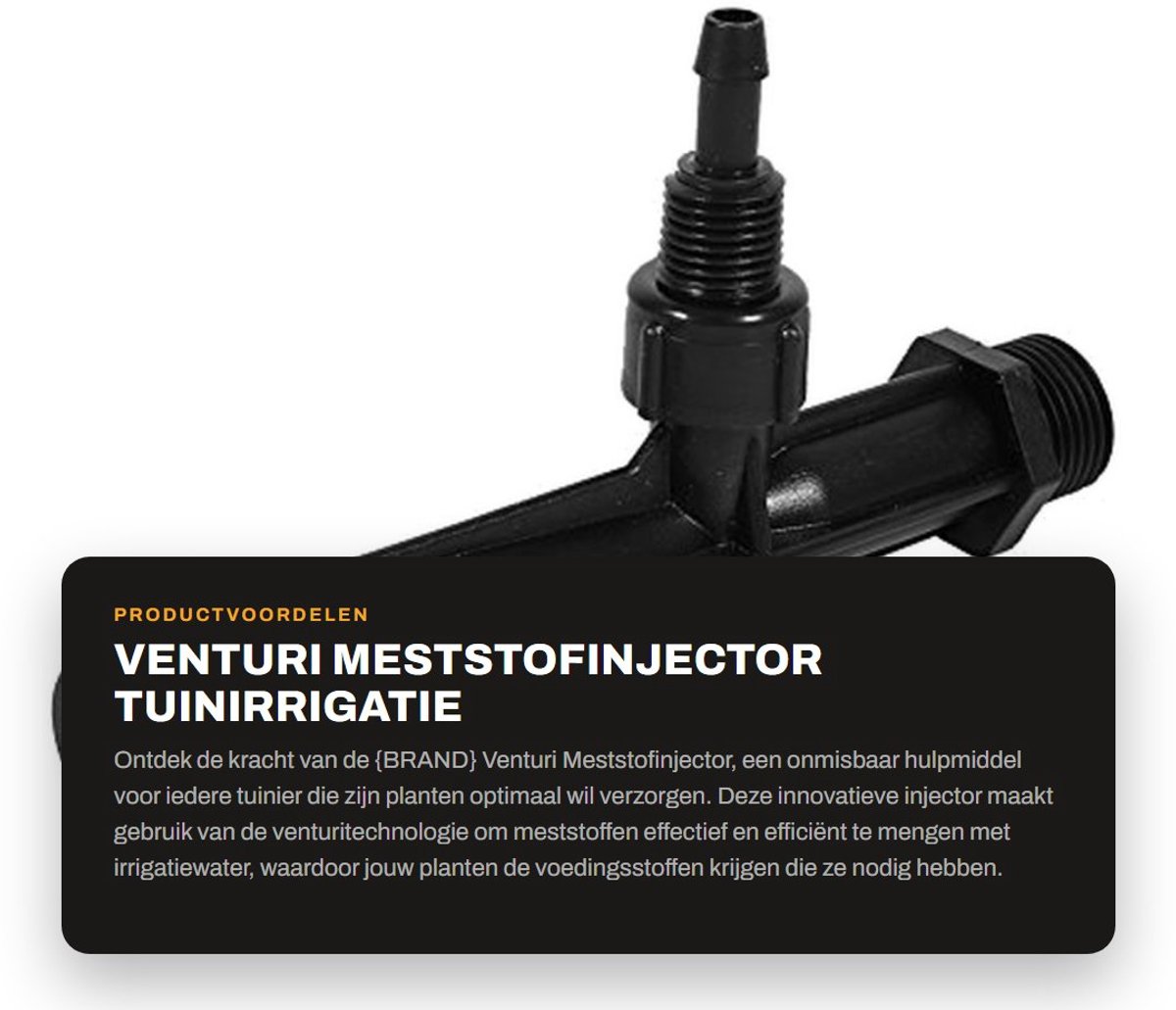 Dailygoods- Meststofinjector Venturi 1/2" - Irrigatiepijp - Tuinirrigatie - Kunststof - Druppelirrigatie - Vacuümfunctie - Irrigatieinjector