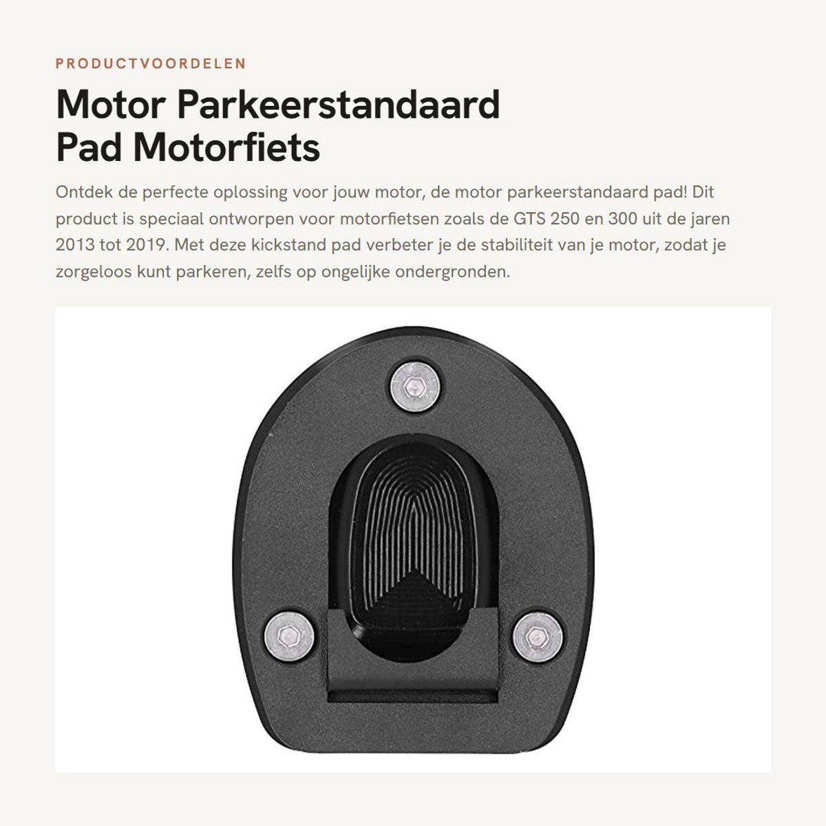 Dailygoods- Kickstand Pad - Motor Standaard Vergroter - Motorfiets Accessoire - Zijstandaard - Schokbestendig - Duurzaam Materiaal - Motorstandaard