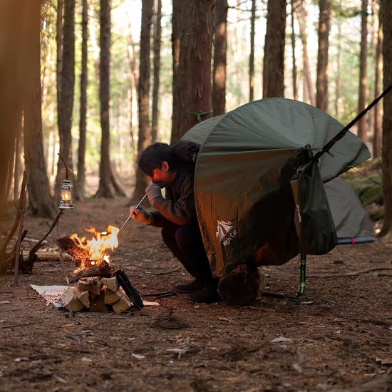 Night Cat Hangmat Tent met Muggennet Waterdichte Regenkap voor 1 Persoon Wandelen Kamperen in de Tuin Achtertuin Wilde Camouflage Pro van Night Cat — afbeelding 2