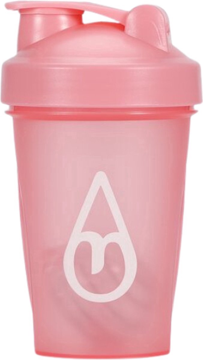Motivai Shakebeker met Shakebal – 400ML – Klontvrij & Lekvrij – BPA-vrije Eiwit Shaker voor Fitness & Sport – Compact & Duurzaam – Roze