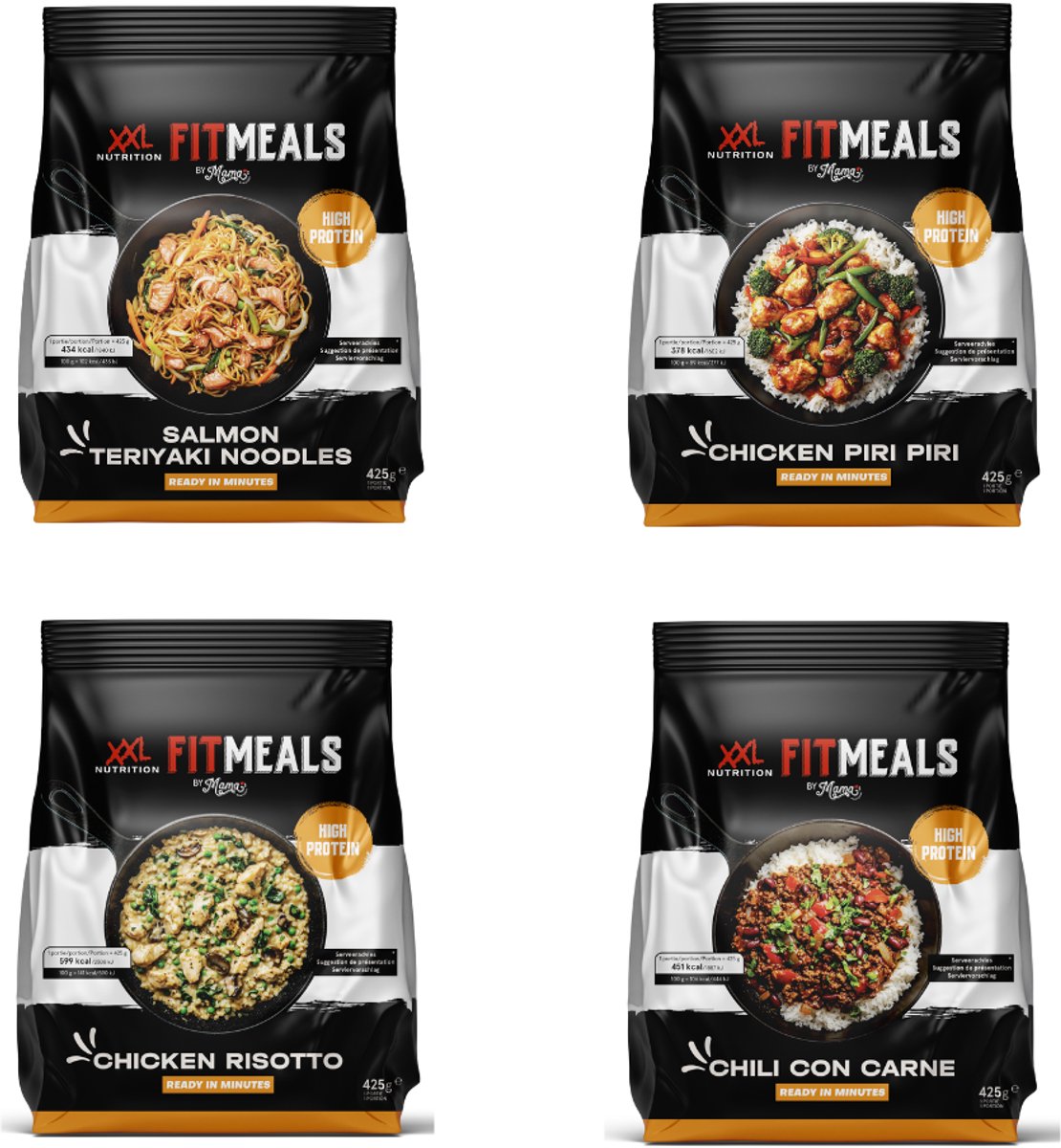 Fitmeals - XXL Nutrition - 12 diepvries roerbakzakken - kant en klaar maaltijden