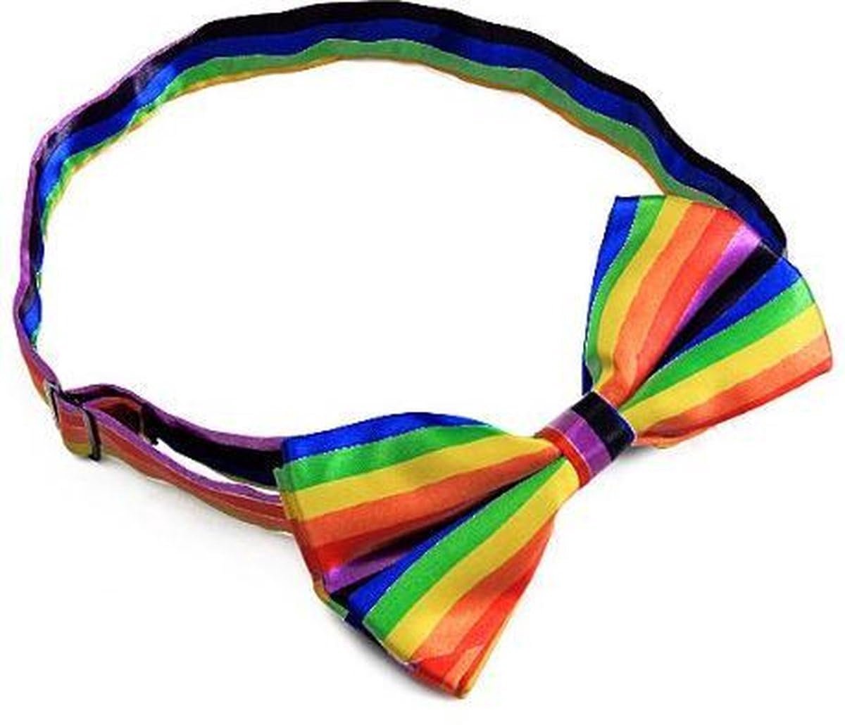 Okado Regenboog Vlinderstrik – Verstelbare Vlinderdas van Polyester – Pride, Festival, Carnaval en Themafeest – One Size