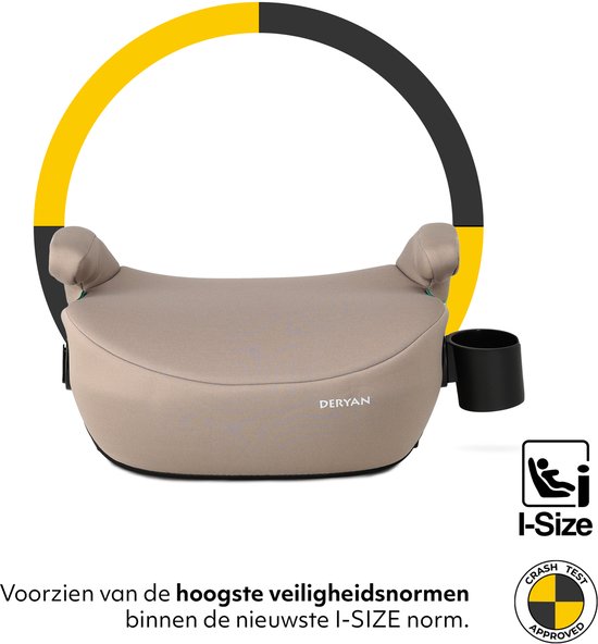 Deryan Cody Basic I-Size Autostoel Zitverhoger ISOFIX - Truffle Nougat van Deryan — afbeelding 2