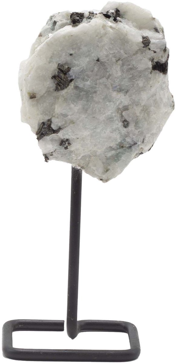 Mineral Specimen on Metal Stand - Rainbow Moonstone