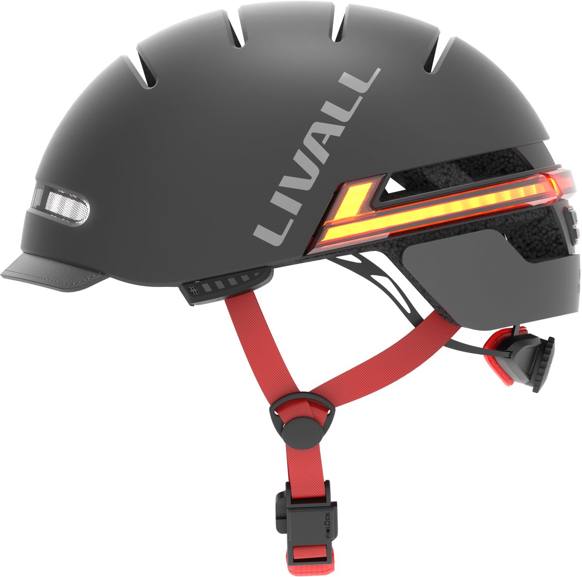 LIVALL BH51M NSO II Black L size Slimme Bluetooth-fietshelm met luidsprekers en ingebouwde microfoon, CE- en CPSC-gecertificeerd, fietshelm met slimme richtingaanwijzers en valdetectie, fietshelm met vizier voor volwassenen (heren en dames)