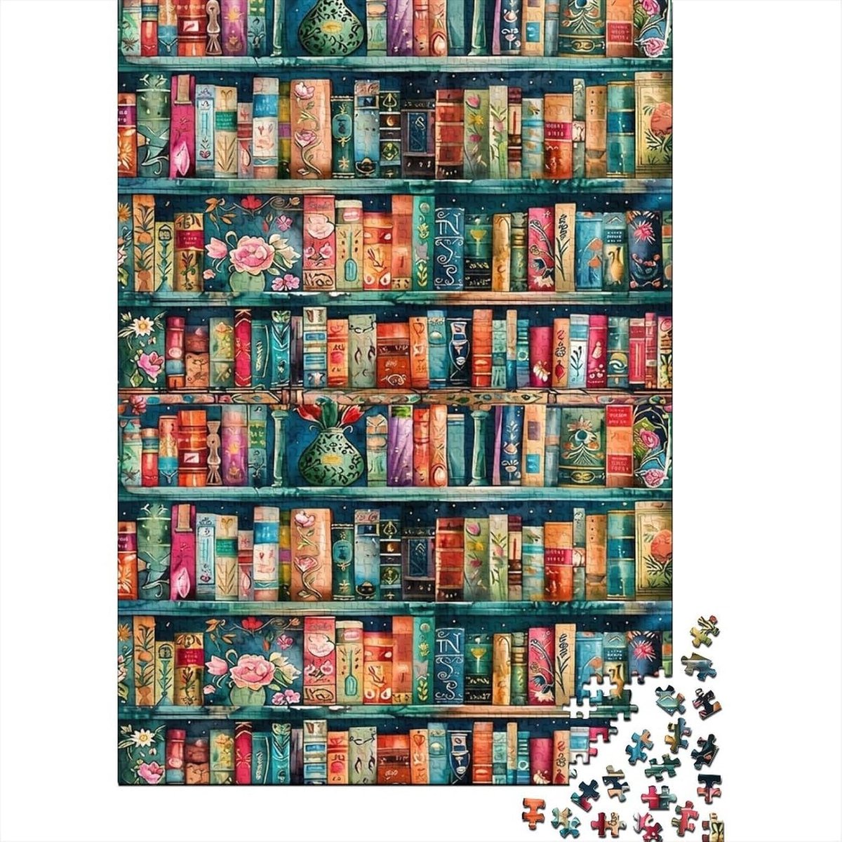Vintage Puzzel - Papieren Puzzel - Ontspanning Thuis - Kleurrijk Ontwerp - 1000 Stukjes - Multicolor