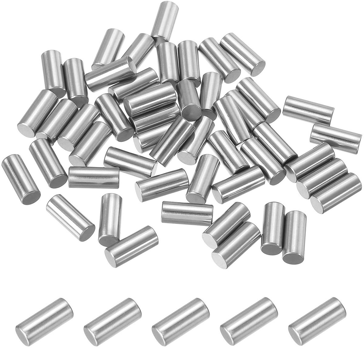 Metalen noppen 6 x 14 mm, 100 stuks roestvrijstalen bevestigingspluggen voor planken en boekenkasten, zilverkleurig en duurzaam
