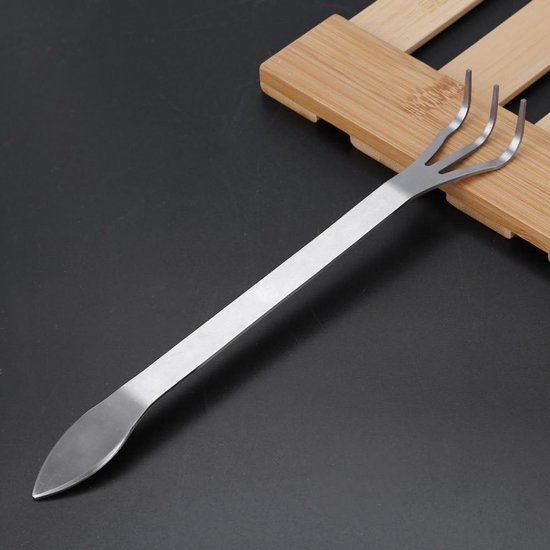 Bonsai Gereedschap van RVS - 3-Poot Wortel Hark met Ergonomische Handgreep voor het Losmaken en Beluchten van de Bodem, Verwijdert Onkruid voor Tuinieren — afbeelding 2
