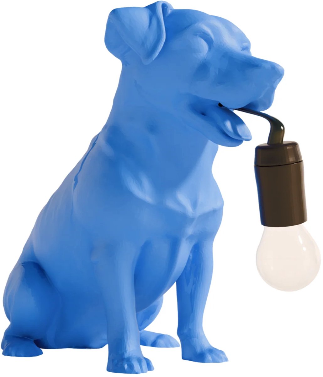 Fiastra Jack Russell Terrier tafellamp - hondenlamp - koningsblauw - E14 - 30 x 18 x 25 cm