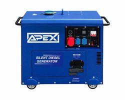 APEX AP6500DGS Stille Diesel Generator 6,5 kW – 230V/400V – Elektrische Start