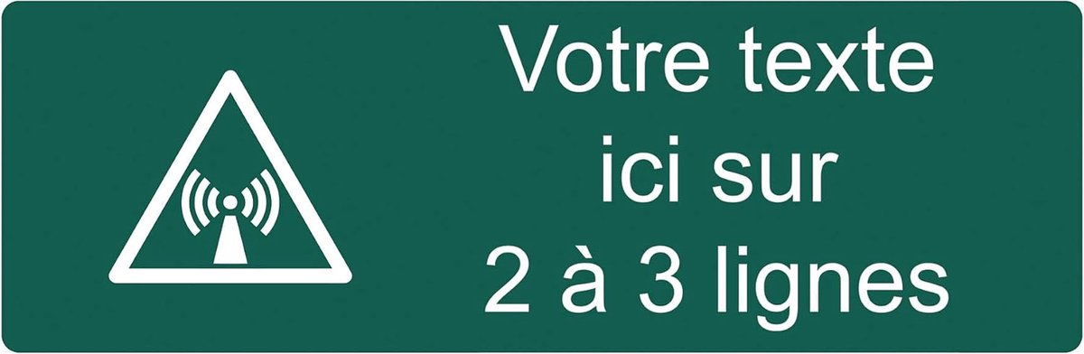 Naamplaatje met logo - Gepersonaliseerd bord - Kantoor decoratie - Draadloos netwerk motief - 30 x 10 cm - Donkergroen