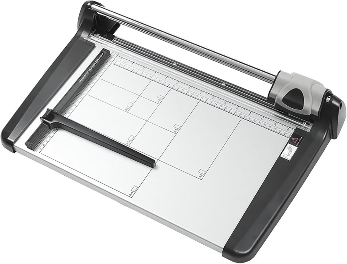 Stapelbare Papiersnijder - Bureau Snijder - Netjes Papier Snijden - Rolmes Koolstofstaal - A2 Formaat - Zilver
