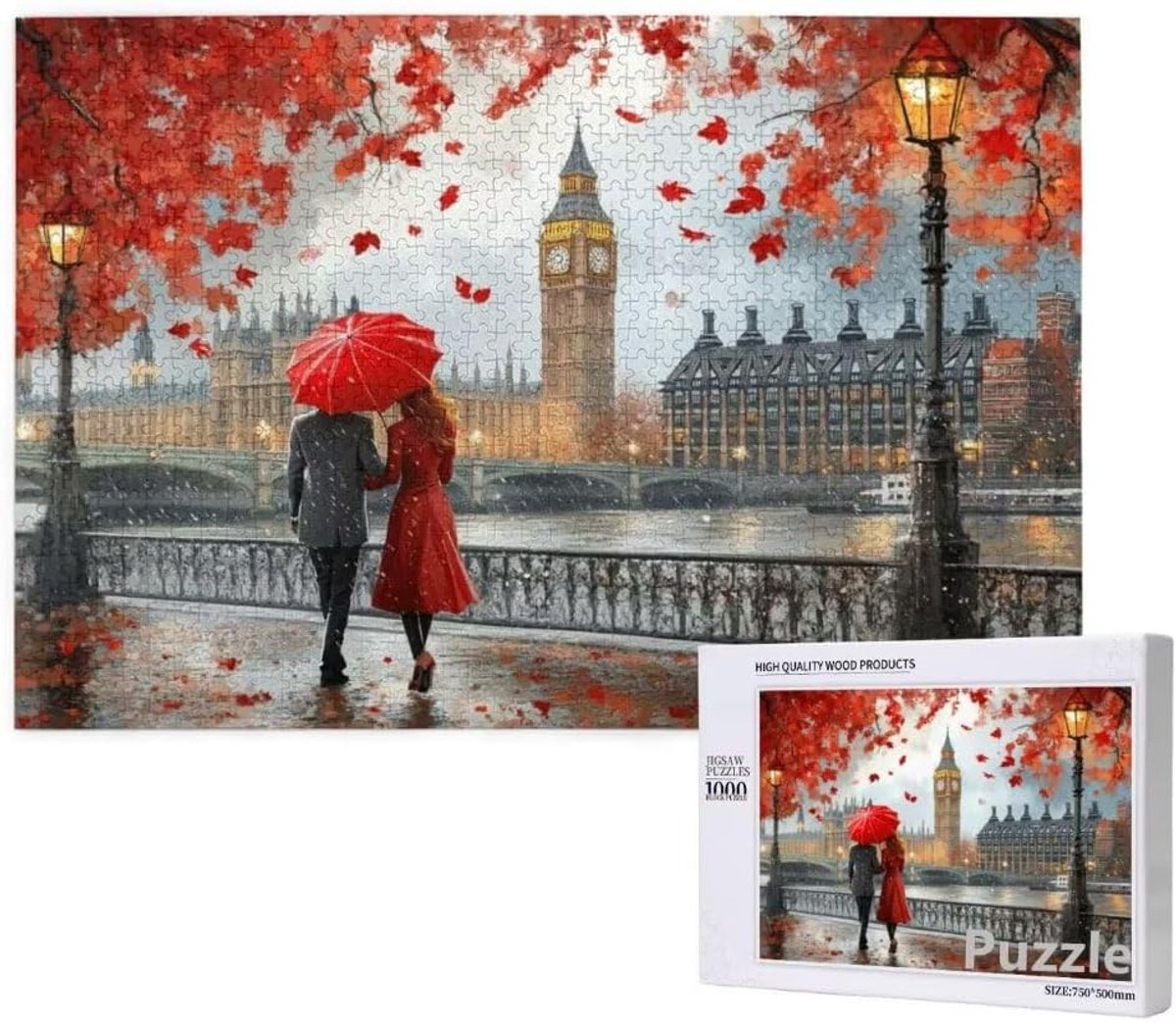 3000 Stukjes Puzzel - Volwassen Puzzel - Ontspanning Thuis - Uniek Gesneden Stukjes - 122 x 81 cm - Stadspatroon