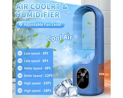 Mobiele airconditioning - 6 modi, draagbare luchtkoeler met waterkoelventilator, timer 1-6 uur, 7-kleurig ledlicht, mistfunctie, waterreservoir en ijsvak, mini-airconditioning, stil voor thuis, kantoor