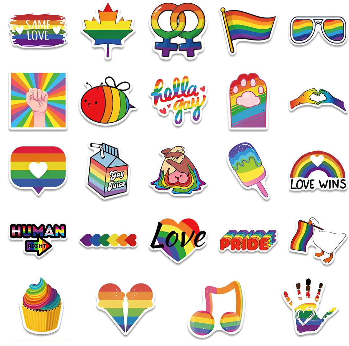 Daily Essentialz Gay Stickers - Regenboog Stickers - LGBTQ - Pride - Regenboog Vlag - Gay Pride - Pride Pin - Regenboog - Stickers Volwassenen - Skate stickers - Skateboard Stickers - 50 stuks — afbeelding 4