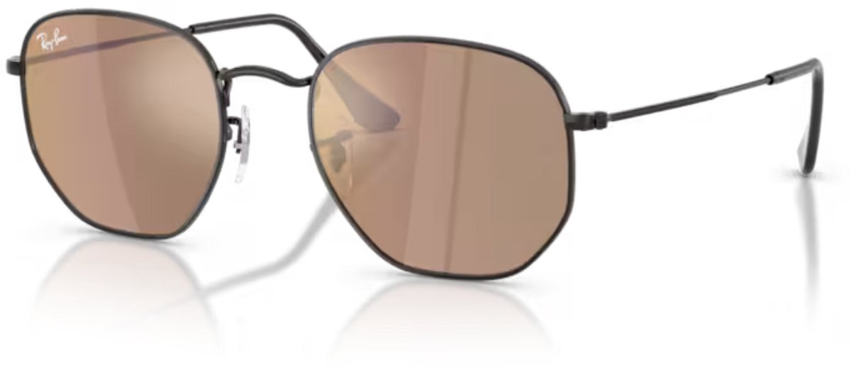 RAY-BAN RB3548N HEXAGONAL FLAT BRILLENGLAZEN Glanzend Zwart