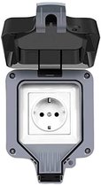 Buitenstopcontact - IP66 Waterdicht Stopcontact - Geschikt voor parkeerplaatsen, gazons en stopcontacten in huis - Grijs