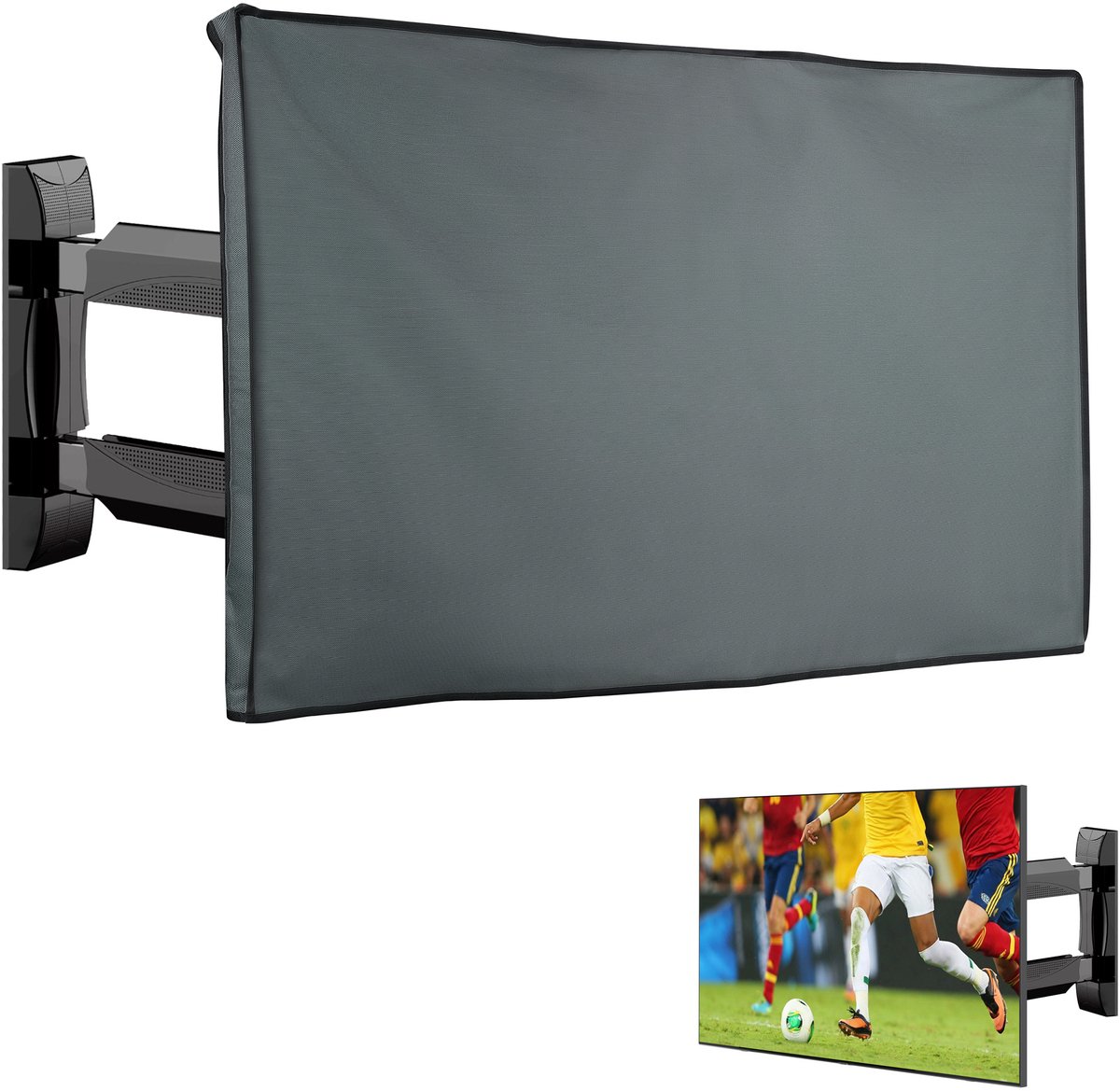 kwmobile 49-50" TV TV hoes voor buiten - Beschermhoes voor televisiescherm tegen stof en zon, grijs