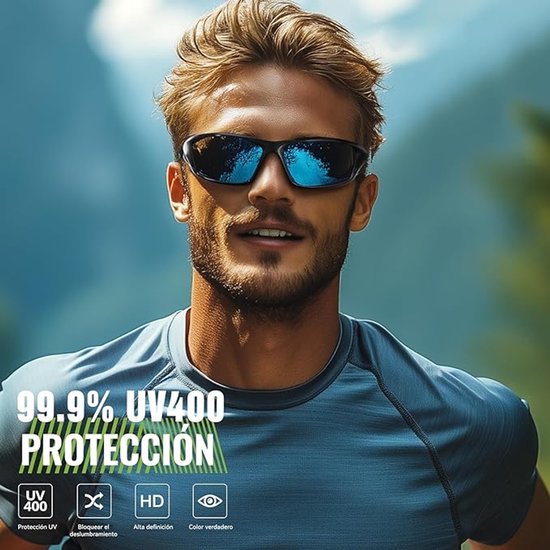3-pack van heren gepolariseerde sportzonnebrillen, zonnebrillen voor heren met UV400-bescherming, ideaal voor fietsen, vissen en autorijden. — afbeelding 4