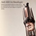 Detail van de automatische krultang met 'AI'-chip, die anti-klit technologie aangeeft.