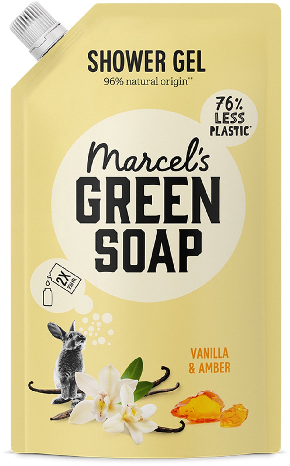 Marcel's Green Soap Shower Gel Vanilla & Amber Navulling (500 ml)