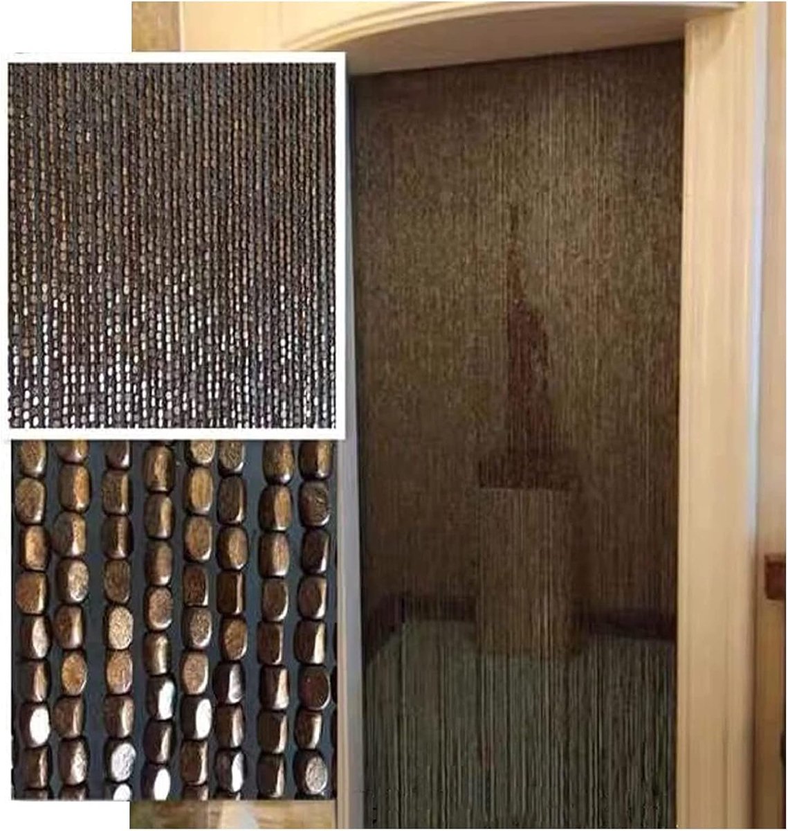 Houten Kralen Gordijn - Deur Kamerverdeler - Ruimte Verfraaien - Natuurlijk Hout Materiaal - 100 x 205 cm - Bruin