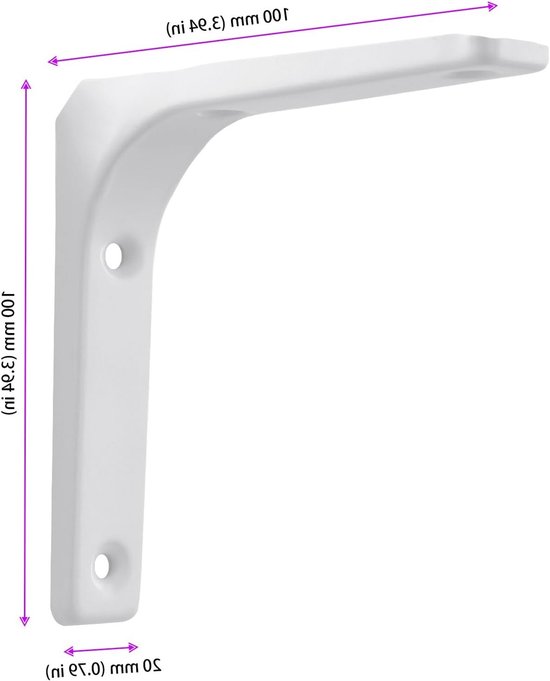 Set van 12 Hoeksteunen voor Planken, Wit, 10 cm, Metalen Steunen, 90 Graden, Wandplank Ondersteuning, Hoekplank Steunen, Plankbevestiging — afbeelding 5